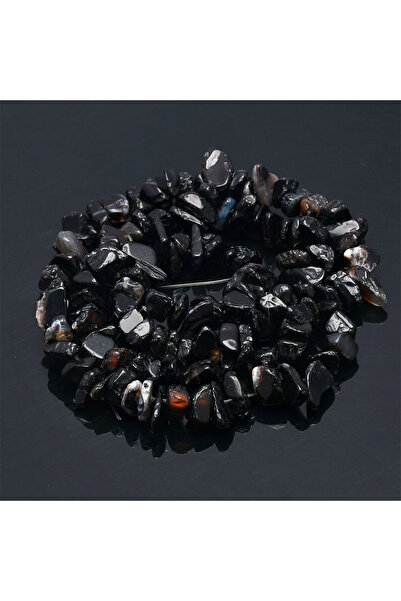 Choice الطول حوالي 39 سم، عقيق أسود، 16 بوصة، خرز حجر طبيعي، رقائق خرز، 5-8 م...