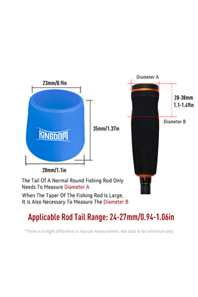 Choice غطاء حماية لمقبض صنارة الصيد من كينغدوم بلو إم، واقي سفلي، سدادة سيليك...