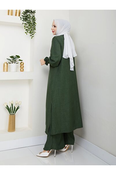 kaes giyim Women's Long Double Hijab Tunic Set