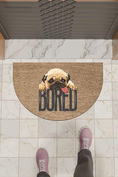 Rugmood Модерна дигитална изтривалка Кафява изтривалка с мопс и отегчен дизайн - Изтривалка за врата