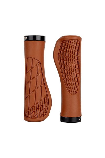 Choice Brown Bicycle Grips Mountain Bike Handlebar Anti-Slip Shockproof Ergonomic Lockable Grips Cycling Bi