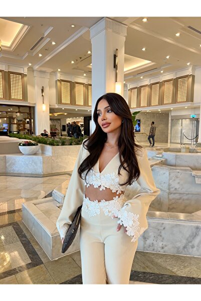 İambabydesign pantolonlu alt üst dantelli takım