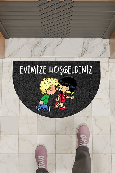 Rugmood Modern Digital Doormat Black Chen and Cedric Doormat - Front Door Mat