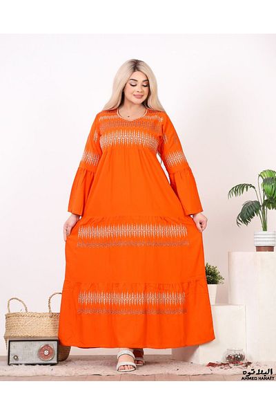 Genrics Comfortable and flowing embroidered cotton fabric reception jalabiya