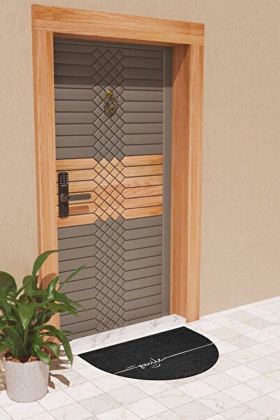 Rugmood Modern Digital Doormat Black Happy Smile Doormat - Front Door Mat