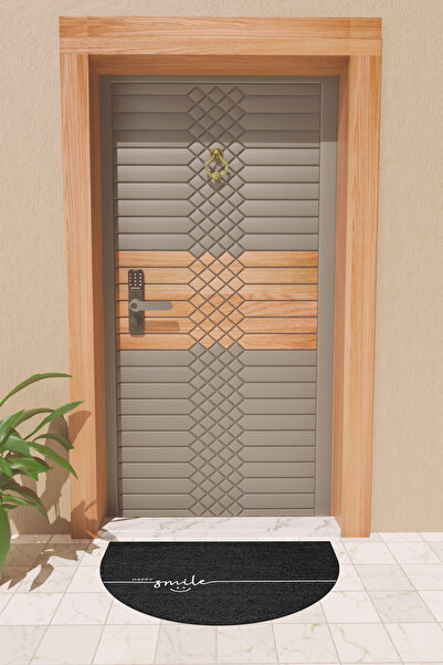 Rugmood Modern Digital Doormat Black Happy Smile Doormat - Front Door Mat