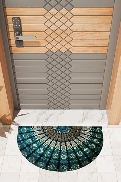 Rugmood Modern Digital Doormat Colorful Mandala Pattern Doormat - Front Door Mat