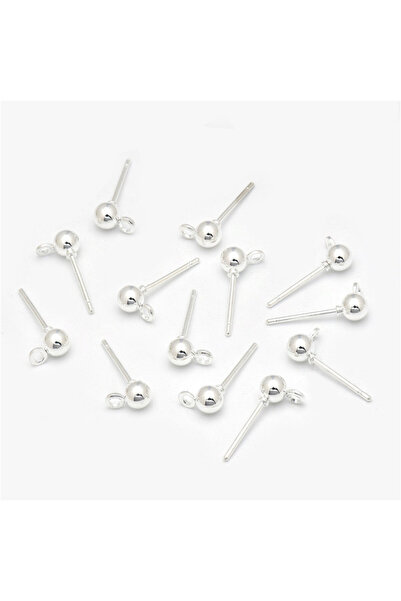 Choice 50 قطعة من أقراط الأذن الفضية اللامعة مقاس 4 مم و50 قطعة من أقراط الأذ...