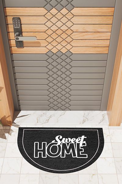 Rugmood Modern Digital Doormat Black Sweet Home Doormat - Front Door Mat