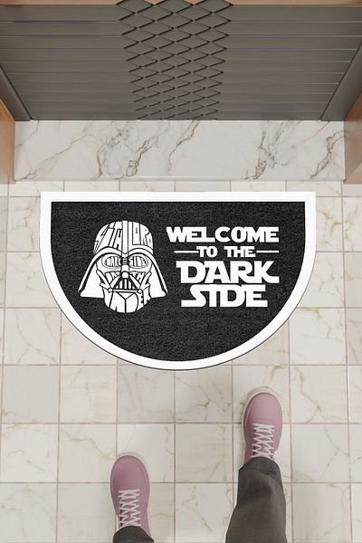 Rugmood Modern Digital Doormat Black Welcome Dark Stde Doormat - Front Door Mat