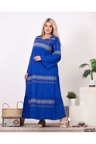 Genrics Comfortable and flowing embroidered cotton fabric reception jalabiya