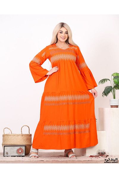 Genrics Comfortable and flowing embroidered cotton fabric reception jalabiya