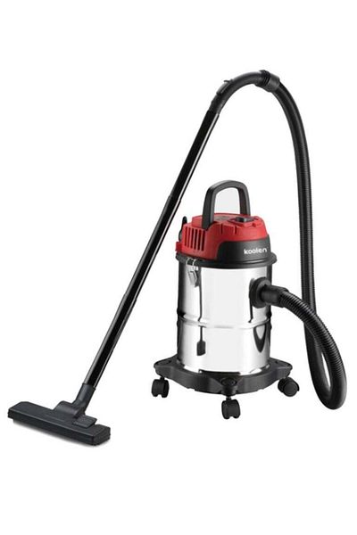 Koolen 15L 1300W Wet & Dry Stainless Steel Drum Vacuum Cleaner with Air Blowing, Black/Red/Silver