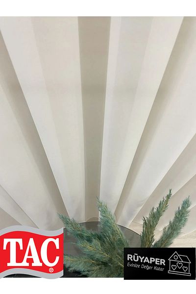 Taç Crepe Tulle Soft Textured 1/3 Sik Pleat - Ecru Tulle Curtain
