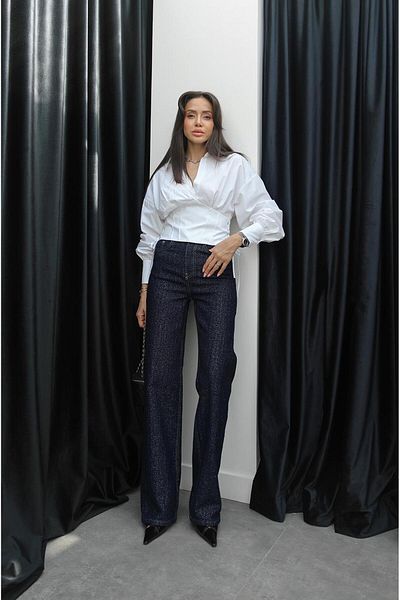 Havoş Navy Blue Glitter Straight Jean