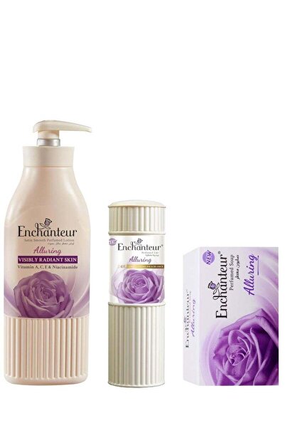 ENCHANTEUR لوشن الجسم الجذاب 500 مل و صابون معطر جذاب 125 جرام و بودرة التلك المعطرة 125 جرام