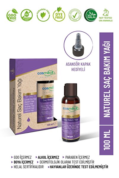 cosmecit Naturel Saç Bakım Yağı 100 ml - Bitkisel Yağ Kompleksi