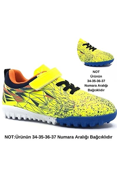 Cool Messi Sarı Erkek Çocuk Bağcıklı Halısaha Ayakkabısı