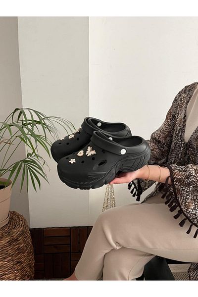 Behtah Kundura Closed Front High Platform Sole Slippers Garden Doctor Nurse Daily Slippers
