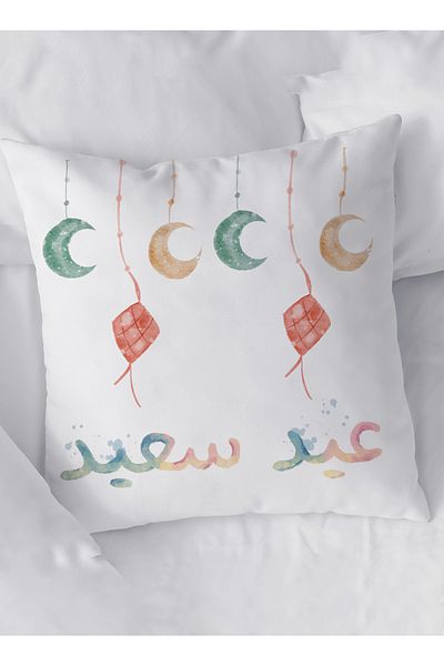 LOWHA Polyester Pillowcase Cushion Cover with Eid Saeed Design