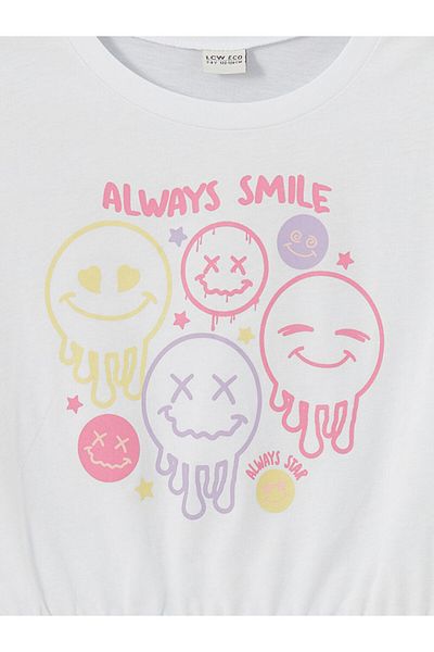 LC Waikiki Tricou Crop pentru fete cu gât crew de sezon nou - S5JD03Z4
