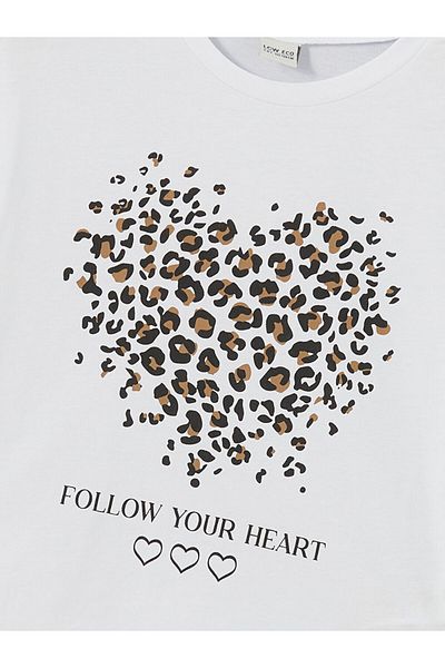 LC Waikiki Tricou pentru fete cu gât crew de sezon nou - S5JD09Z4