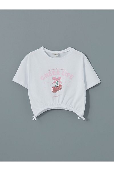 LC Waikiki New Season Crew Neck Girl's Crop T-Shirt - S5Jd04Z4