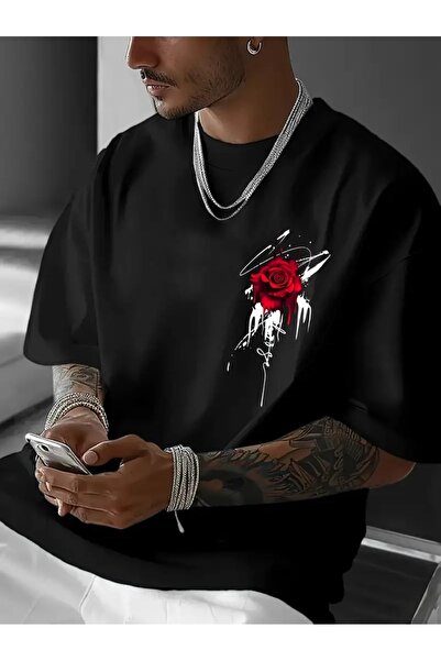 AZIZI TEKSTIL Casual T-shirt για άνδρες, ζωηρό κόκκινο τριαντάφυλλο