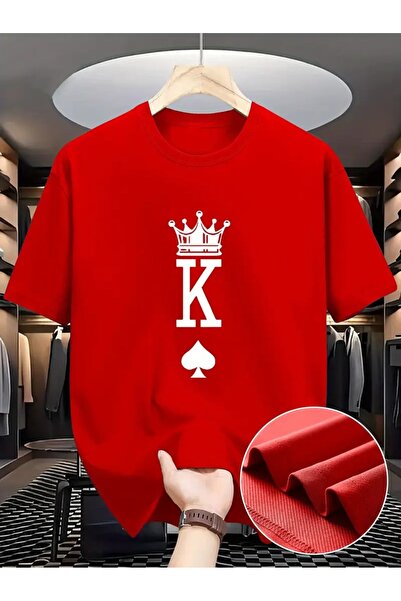 AZIZI TEKSTIL Καλοκαιρινό άνετο μπλουζάκι για άνδρες, Spade K με στάμπα - Πολ...