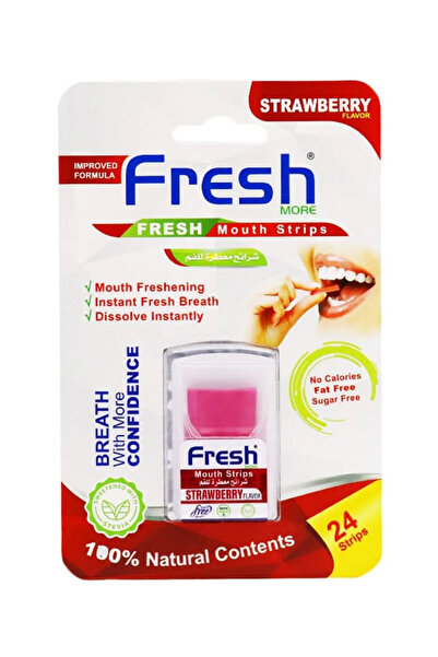Fresh شرائح معطرة للفم  مور بنكهة الفراولة  من فريش 24 شريحة