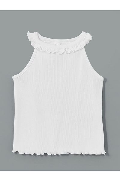 LC Waikiki Crew Neck Textured Girls' Undershirt