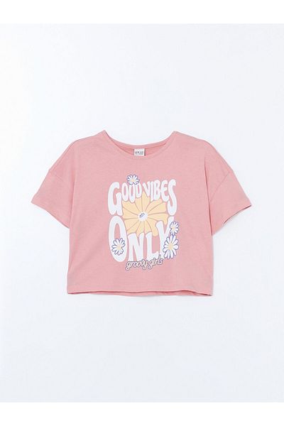 LC Waikiki Νέα σεζόν Crew Neck Girl's Crop Tisort - S5FC12Z4