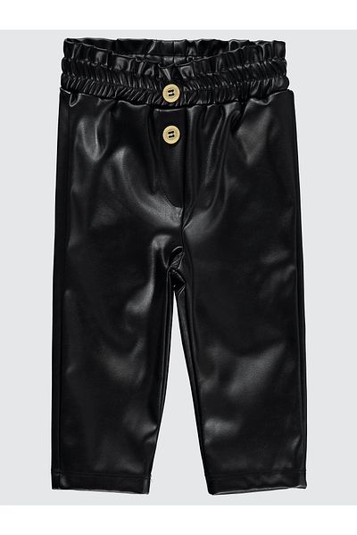 Civil Baby Baby Girl Leather Trousers 9-18 Months Black