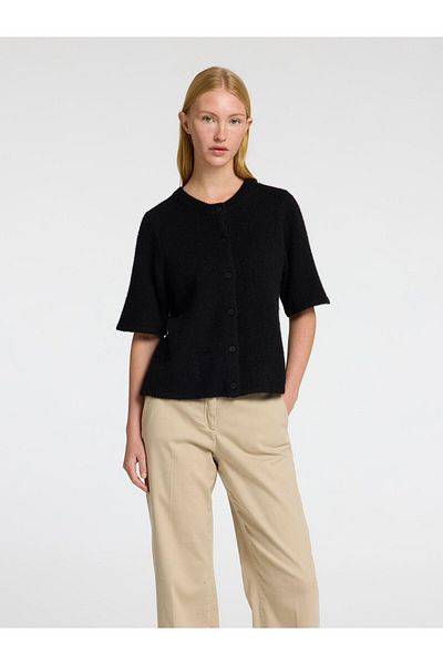 Selected Femme Strickjacke Wollgemisch Kurzarm