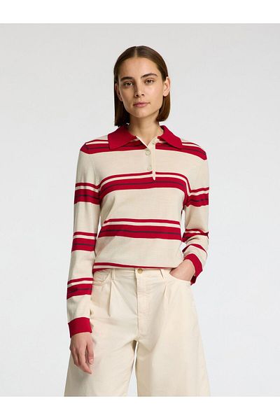 Selected Femme Langarm-Poloshirt 100% Merinowoll