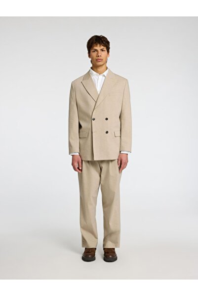 Selected Homme Anzughose Relaxed Fit Nadelstreifen