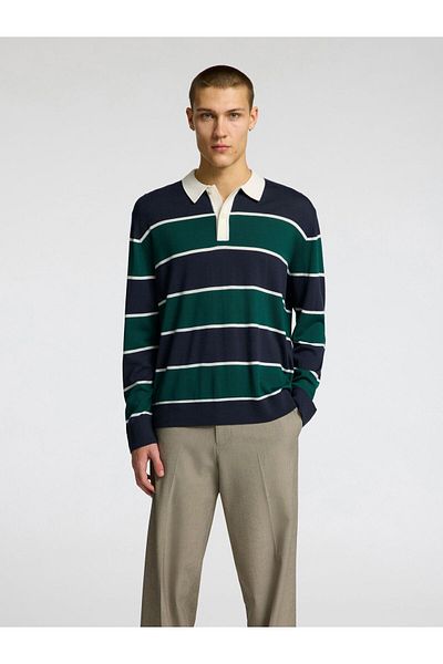 Selected Homme Langarm-Poloshirt 100% Merinowoll