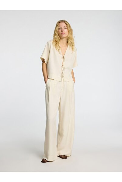 Selected Femme Hose mit weitem Bein Mid Waist