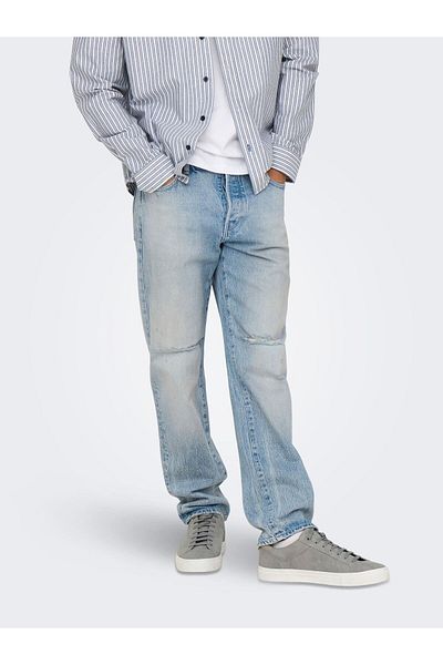 Only & Sons Regular fit jeans ONSEDGE Mid Waist Straight Fit Jeans