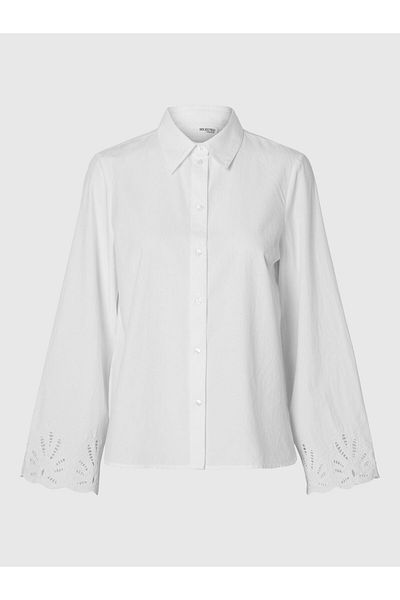 Selected Femme Langarmhemd Broderie Anglaise