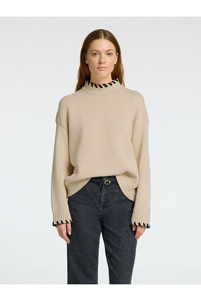 Selected Femme Pullover mit hohem Kragen Langarm