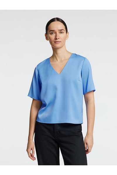 Selected Femme Top mit V-Ausschnitt Kurzärmeliges