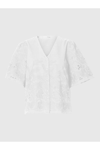 Selected Femme Kurzarmhemd Besticktes