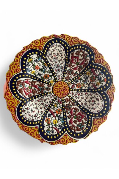 GALATA GIFT Çini Dekoratif Tabak, Duvar, Masa Süsü, Hediyelik El Yapımı (HANDMADE) Küçük Boy Tabak 18- 20 Cm