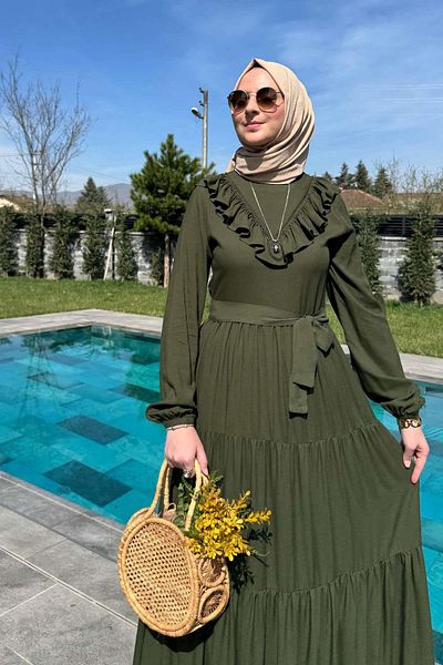 Rabia Şamlı Γυναικείο φόρεμα Jale Χακί