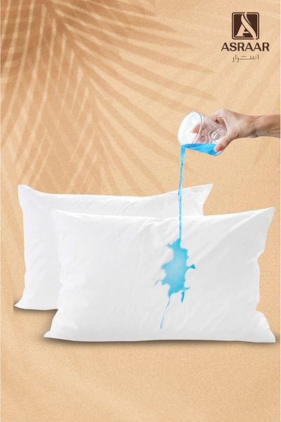 Asraar Package 2-Pillow Cover| Premium Waterproof Pillow Protector - Zipper Pillow Case Protector,90x50 cm