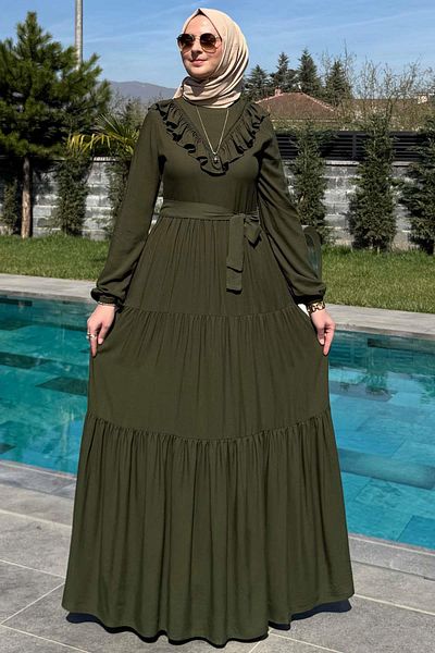 Rabia Şamlı Γυναικείο φόρεμα Jale Χακί