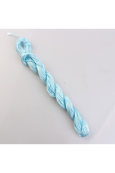 Choice حبل عقدة صيني من النايلون، 23 لونًا، أزرق سماوي، 1 مم، خيط مكرميه شامب...