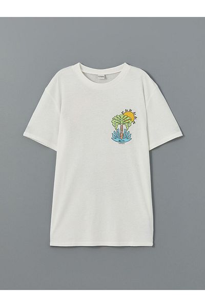 LC Waikiki Crew Neck Printed Combed Cotton Boys' T-Shirt