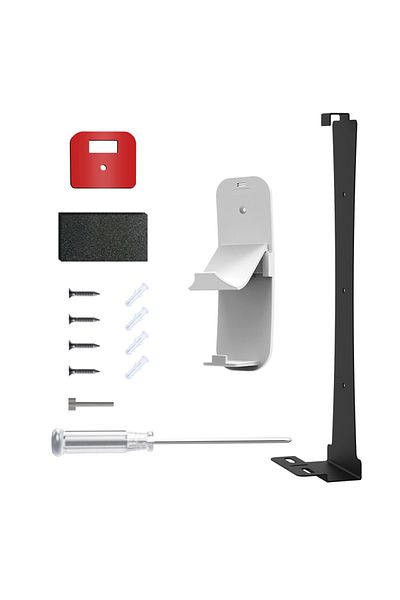 VKTECH Black Bracket A For PS5 Slim Holder Wall Mounted Console Stand with 2 Controller Headset Hook Wall M